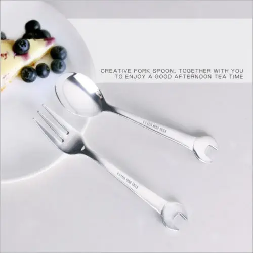 Портативная посуда из нержавеющей стали открывающийся гаечный ключ ложка вилка