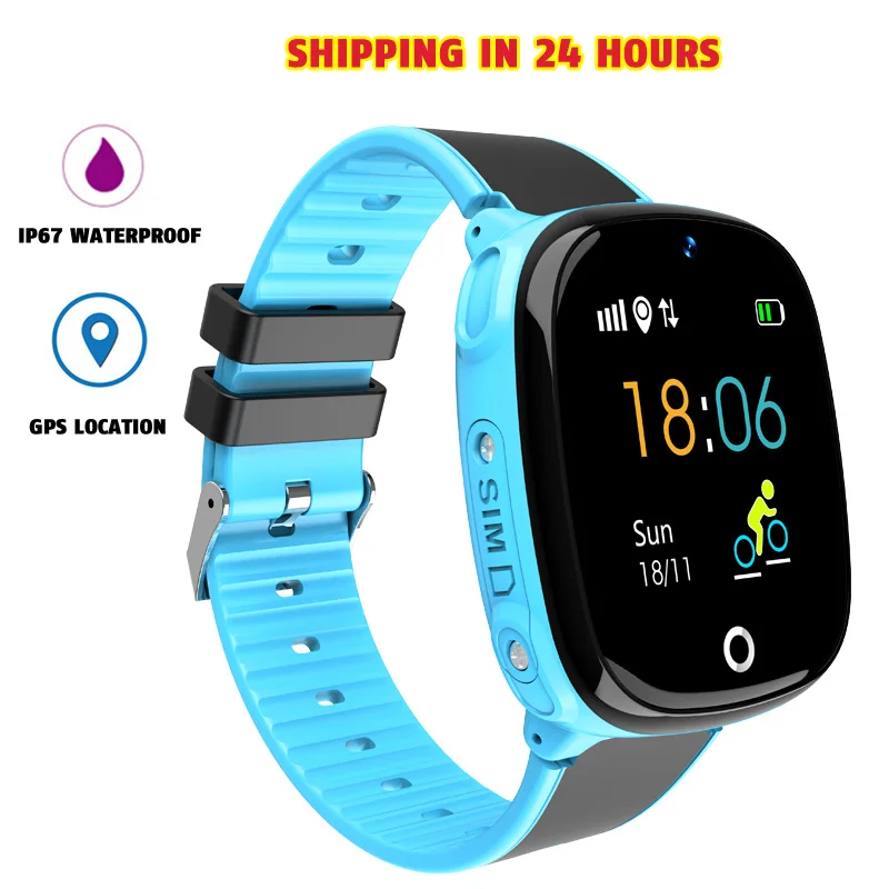 Синий HW11 умные часы для детей, семья, Bluetooth, шагомер, умные часы, водонепроницаемые, носимые устройства, gps, SOS, вызов, дети, безопасные, pk Q50 Q90 - Цвет: Синий