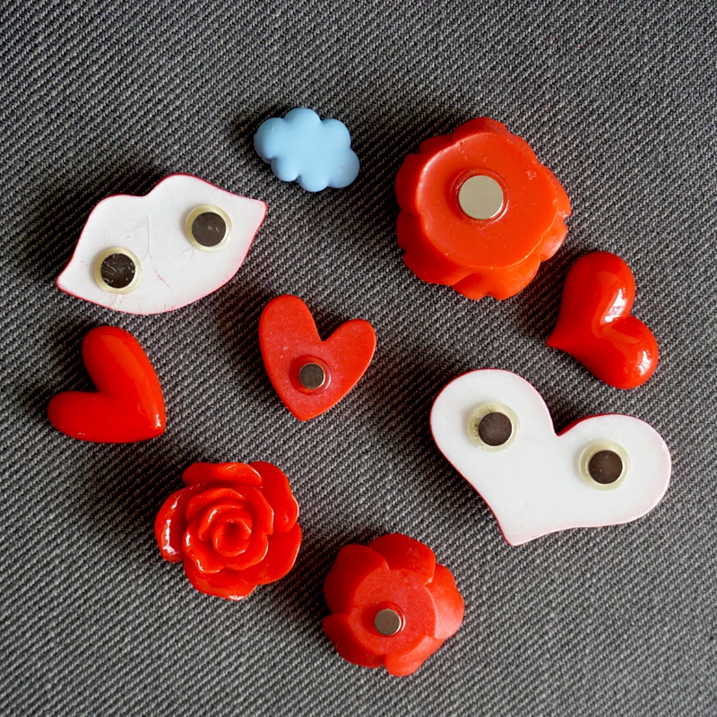 Красные сердечки магнит на холодильник в форме цветка аксессуары для