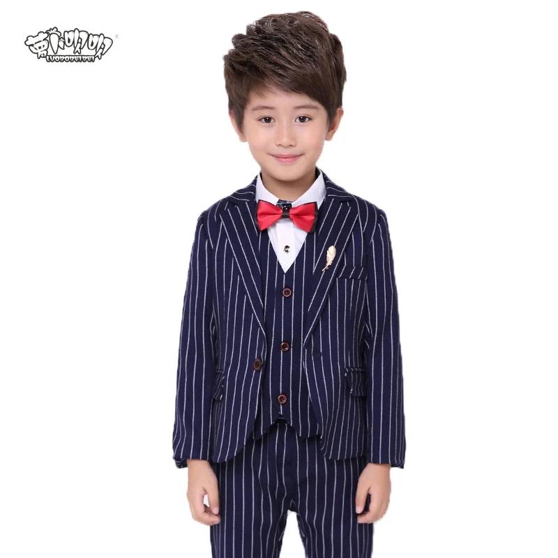 Flower Boys Wedding Suit Blazer+Shirt+Vest+Pants+Tie 5Pcs School for Formal Party Dress Performance Costume N56 | Детская одежда и