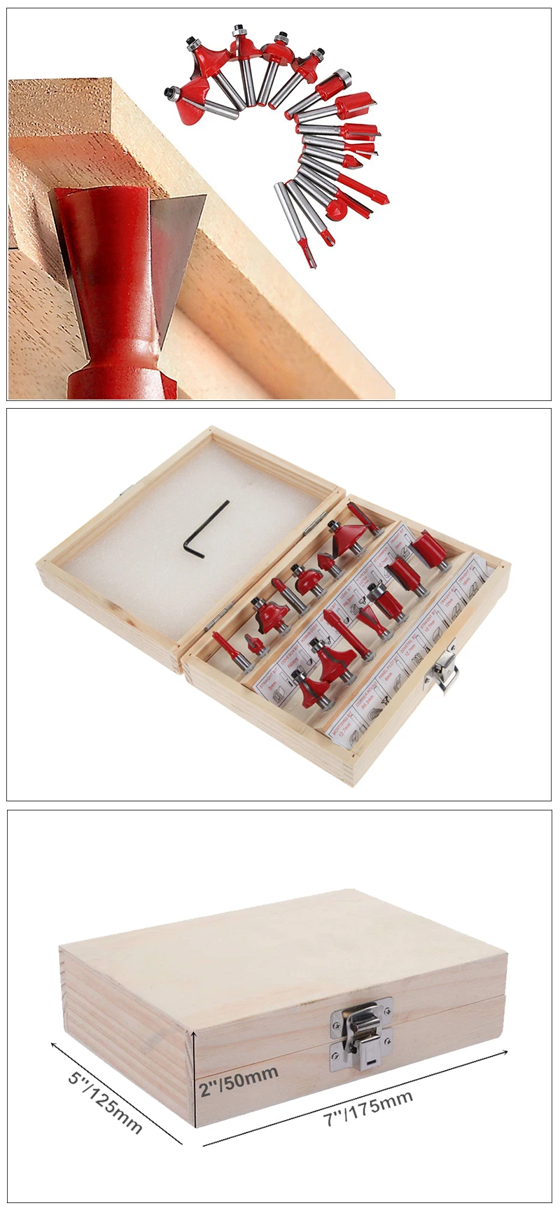 15 шт./компл. деревообрабатывающие фрезы 1/4 ''/8 мм/1/2'' Хвостовая фреза с твердосплавными режущими пластинами для вырезания гребней и пазов для резки древесины гравировальный режущий инструмент