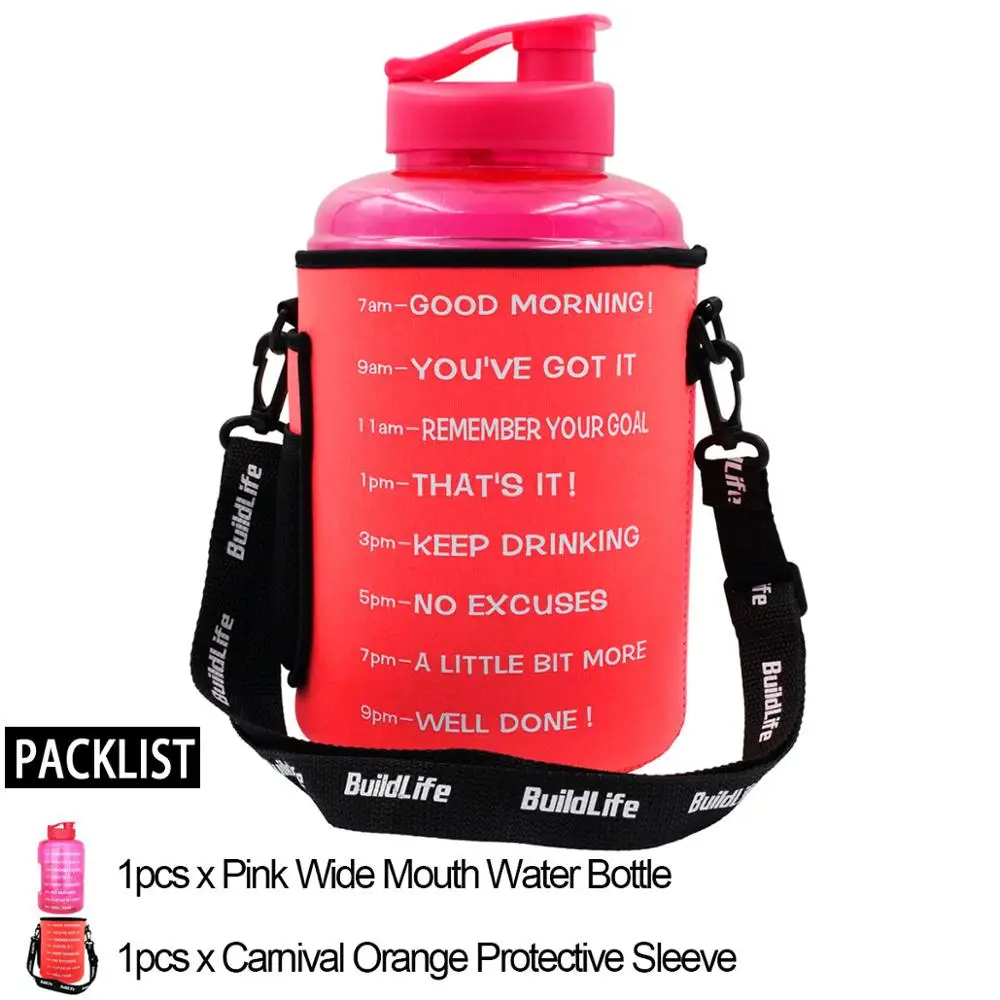 Wide Mouth with Bag Quifit 2.2L 2.5L 3.78L сумка пакет рукав чехол Перевозчик с плечевым ремнем для галлонов спорта бутылки воды питьевой кувшин Тренажерный зал Спорт - Цвет: Wide Mouth with Bag