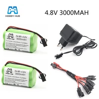 hobby hub 4 8v 3000mah 2400mah 2800mah ni mh battery 5 in 1 with charger for rc toys lighting electric toys battery group 4 8 v