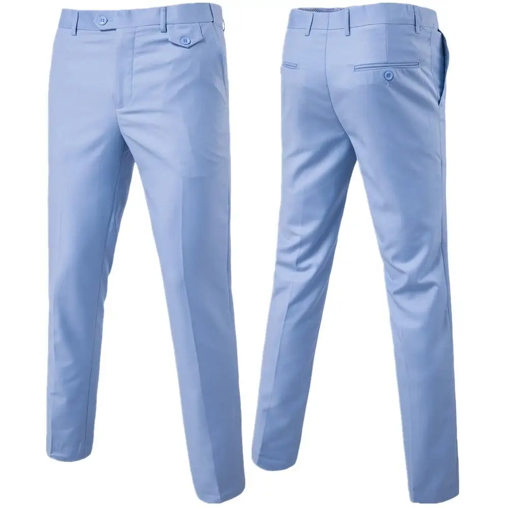 2019 New Men's Solid Color Business Trousers Pants Men Casual Elastic Long Male Cotton straight Work Pant XF001 | Мужская одежда