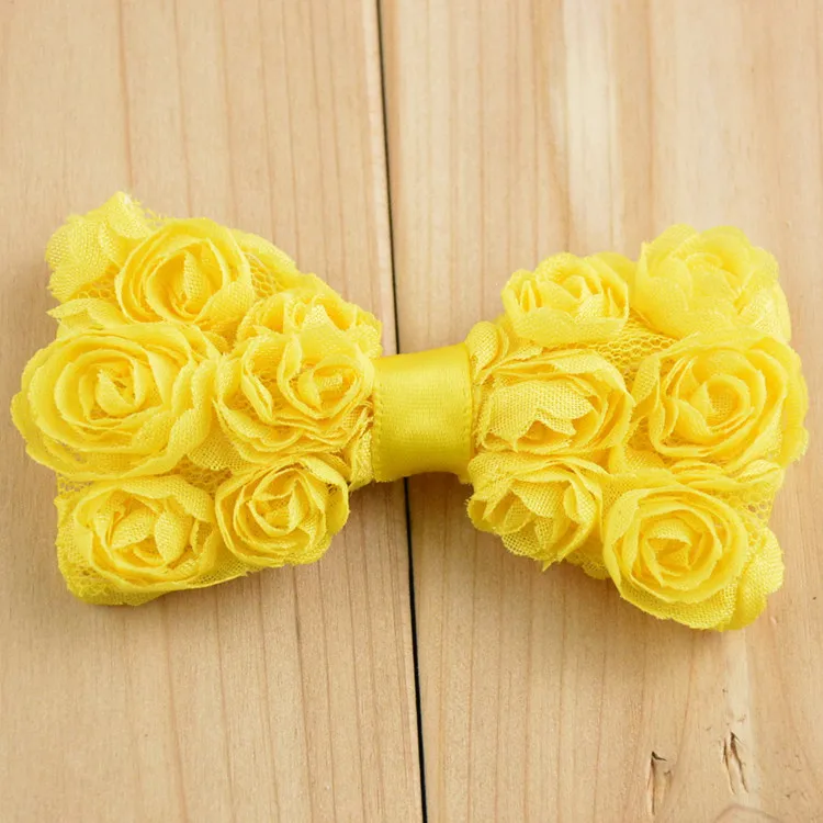 

60pc/lot 8x5CM Handmade Chiffon hair bows Chiffon Bows Lace Hair bows for kids children headwear hair accessories 15colors