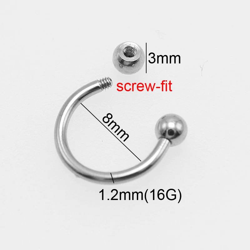Кольцо гвоздик для носа из нержавеющей стали 8 мм 1 пара|body piercing jewelry|piercing jewelryfake nose