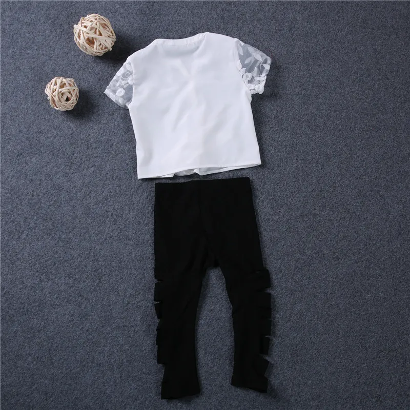 2 шт./компл. Летняя Одежда для девочек комплекты одежды детей ясельного возраста