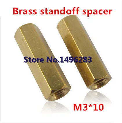 200 шт./лот M3 * 10 латунный противостояние прокладка Женский женский винт/гайка с