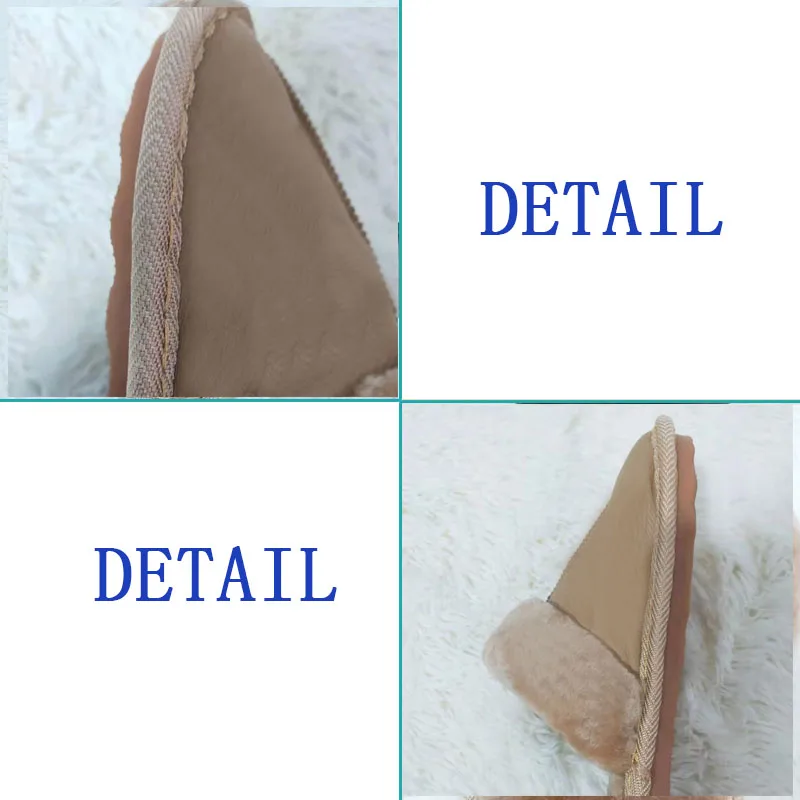 Зимние Модные женские домашние тапочки г. Теплая обувь на овечьем меху Женская нескользящая обувь на плоской подошве меховые тапочки 36-44