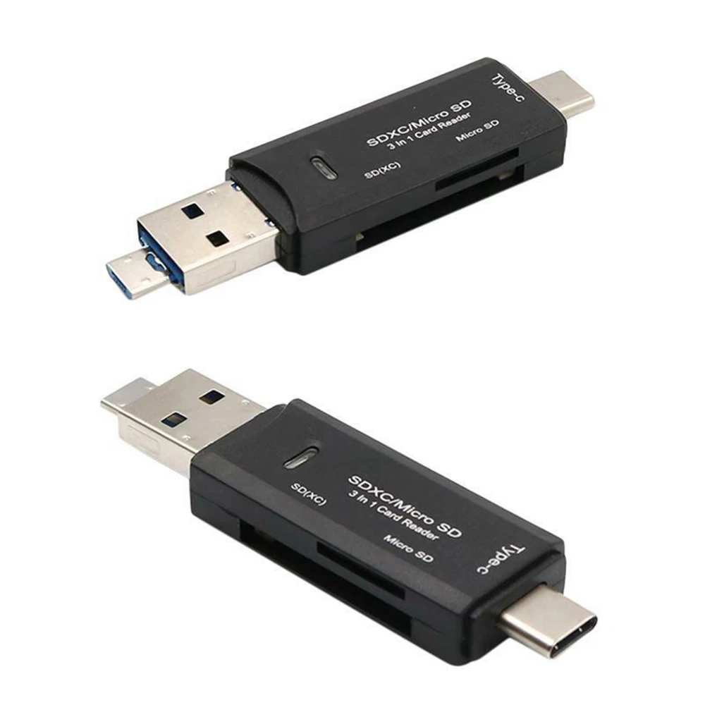 Адаптер для чтения карт памяти 3 в 1 USB Type C Micro SD OTG Разъем Macbook HUWEI Samsung телефонов