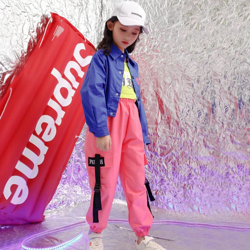 Kids Hip Hop Clothing Outfits for Girls Jacket Crop Tank Tops Shirt Jogger pants Jazz Dance Costume Ballroom Dancing Streetwear |