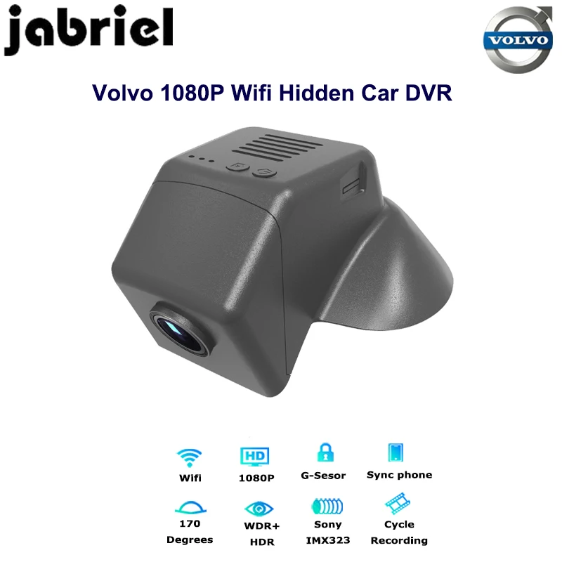 

Jabriel hidden wifi Auto car dvr for volvo dash cam 1080p video recorder dual lens camera 2015 2016 2017 2018 volov v40 T3 T4 T5