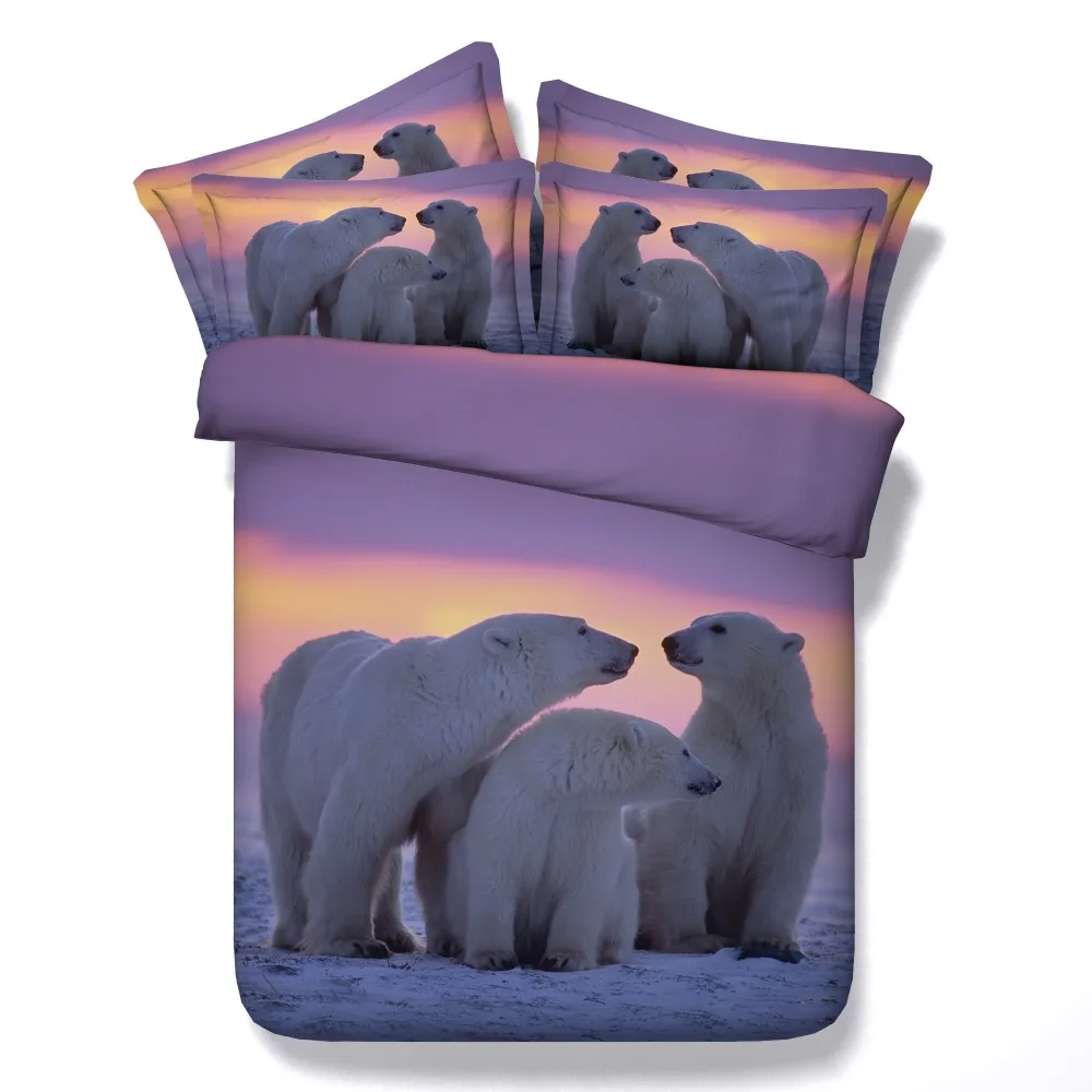 Комплект постельного белья с 3D-принтом животных панда/кошка/белого медведя 5 шт.