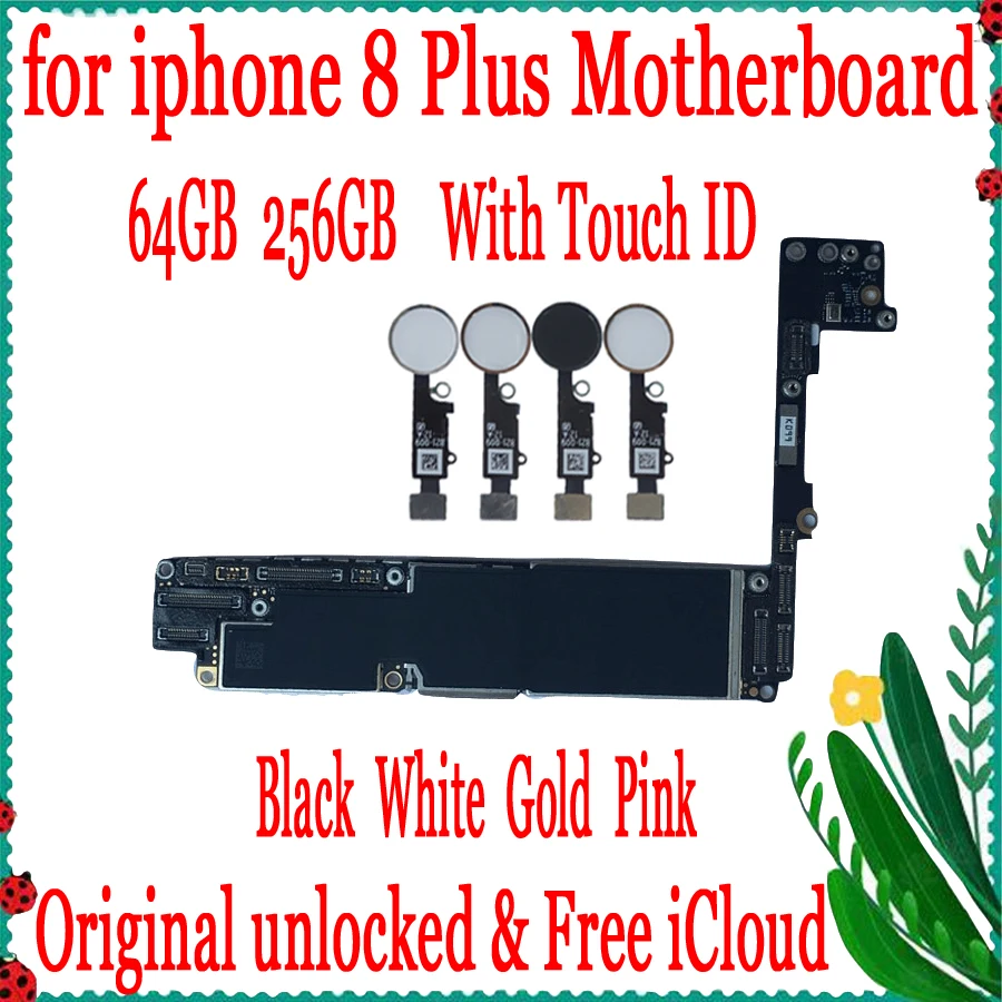 Оригинальная материнская плата 64GB 256GB 8 P для iphone 8 Plus полная разблокированная системная плата с сенсорным ID IOS система вся логическая плата