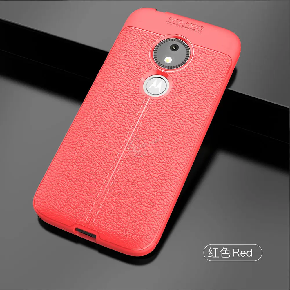 Мягкий чехол для Motorola Moto E5 Play Go личи кожаный зернистый силиконовый телефона из