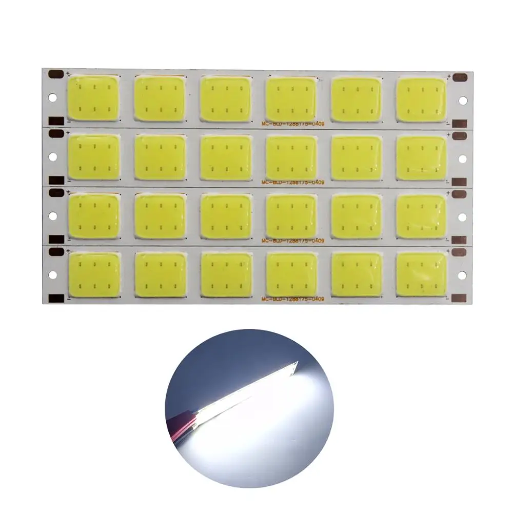 

2018 Новинка 129*17,5 мм 6 ячеек Гибкая светодиодная полоса cob лампочка холодный белый cob светодиодная полоса источник света для diy 12 В хосветильни...