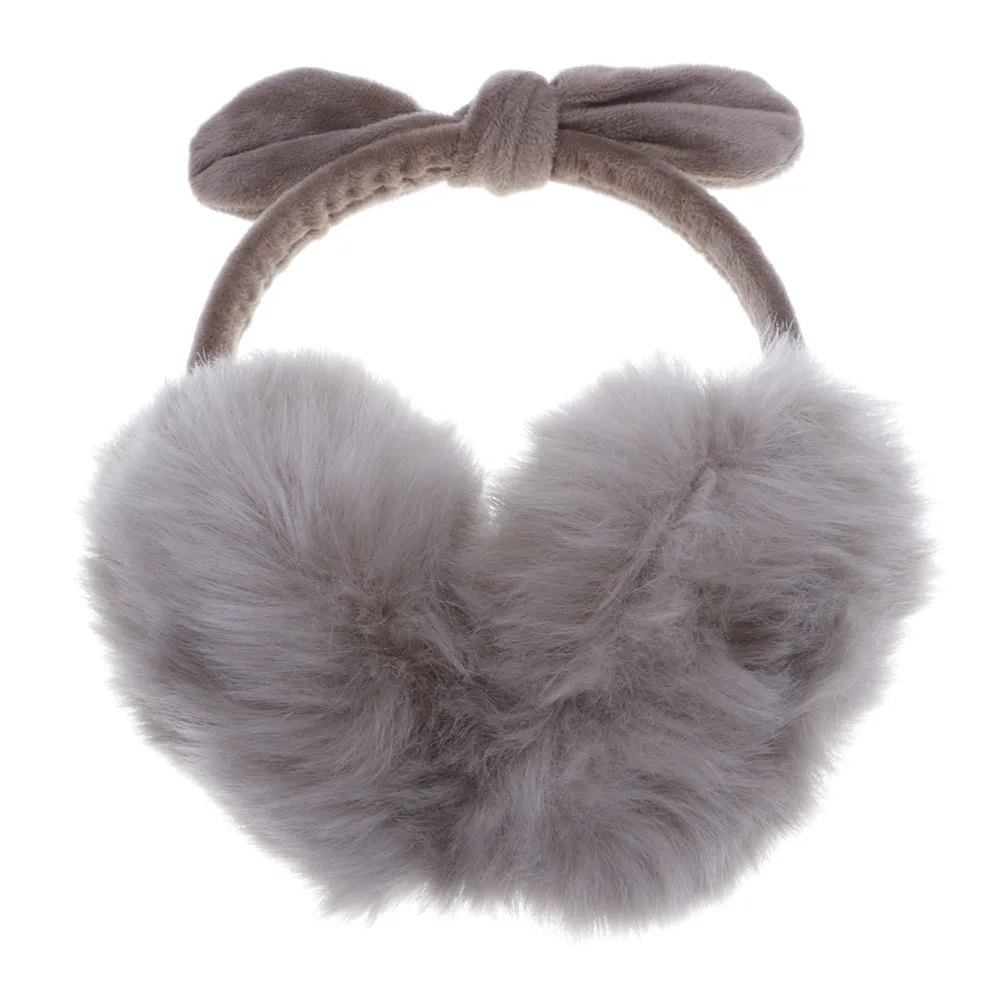 Зимние теплые мягкие наушники с кроличьим мехом милые бантом | Мать и ребенок