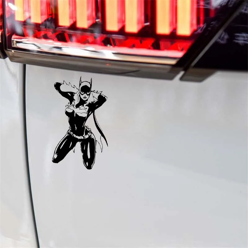

YJZT 11.1*15.6CM Provocatively Bat Girl Car Sticker Black/Silver Vinyl Decals Covering The Body Fashion Popular Style C20-0379