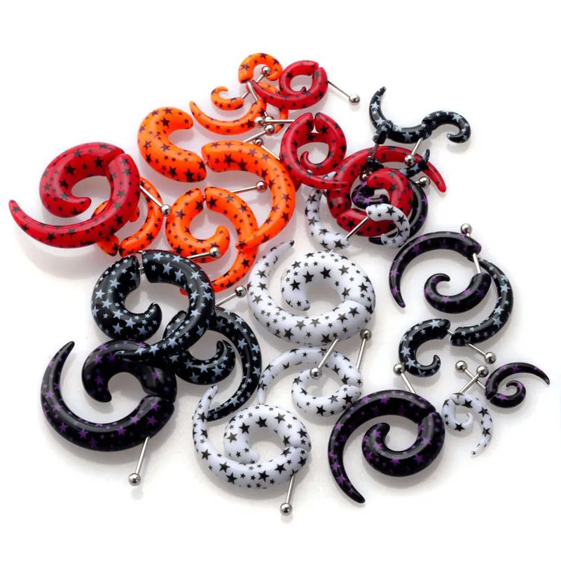 10 шт. Горячее предложение Акриловые Поддельные спиральные ушные конические