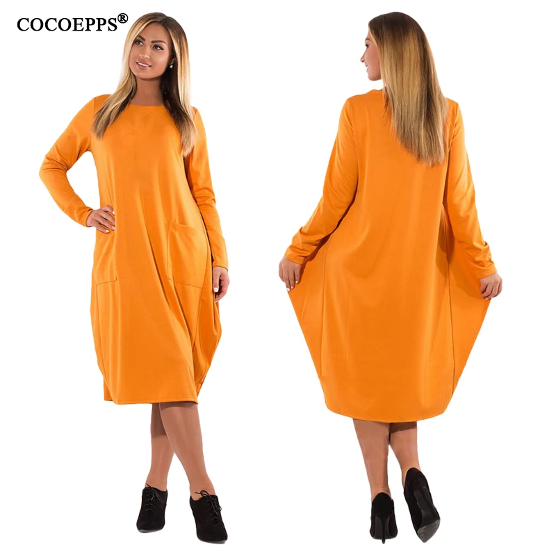 

COCOEPPS 2019 5XL 6XL Women Winter Dresses Fashion Plus Size women Clothing Loose Dress Big Size Casual Elegant Warm vestidos