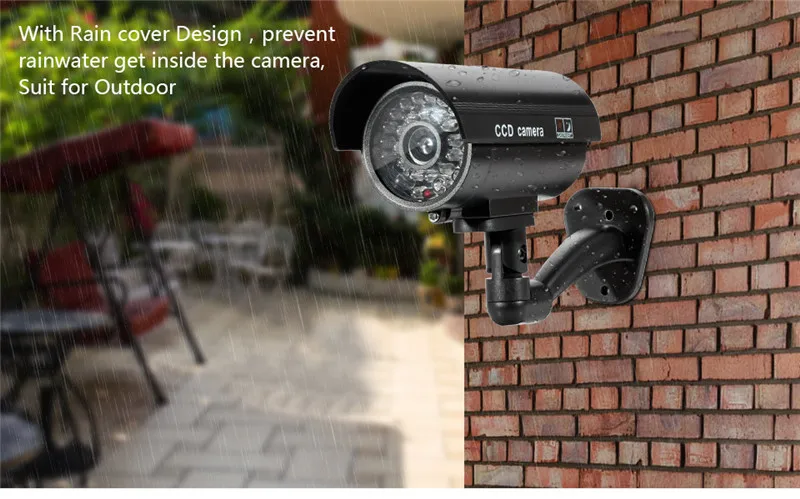 KERUI наружная поддельная имитация манекена камера CCTV домашняя камера видеонаблюдения мини-камера мигающий светодиодный светильник поддельная камера черный