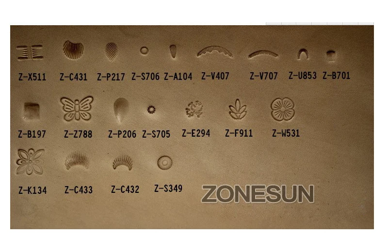 ZONESUN 20 шт./лот Diy для художественной обработки кожи гравировки тиснение плесень кожа печати Скалка набор инструментов