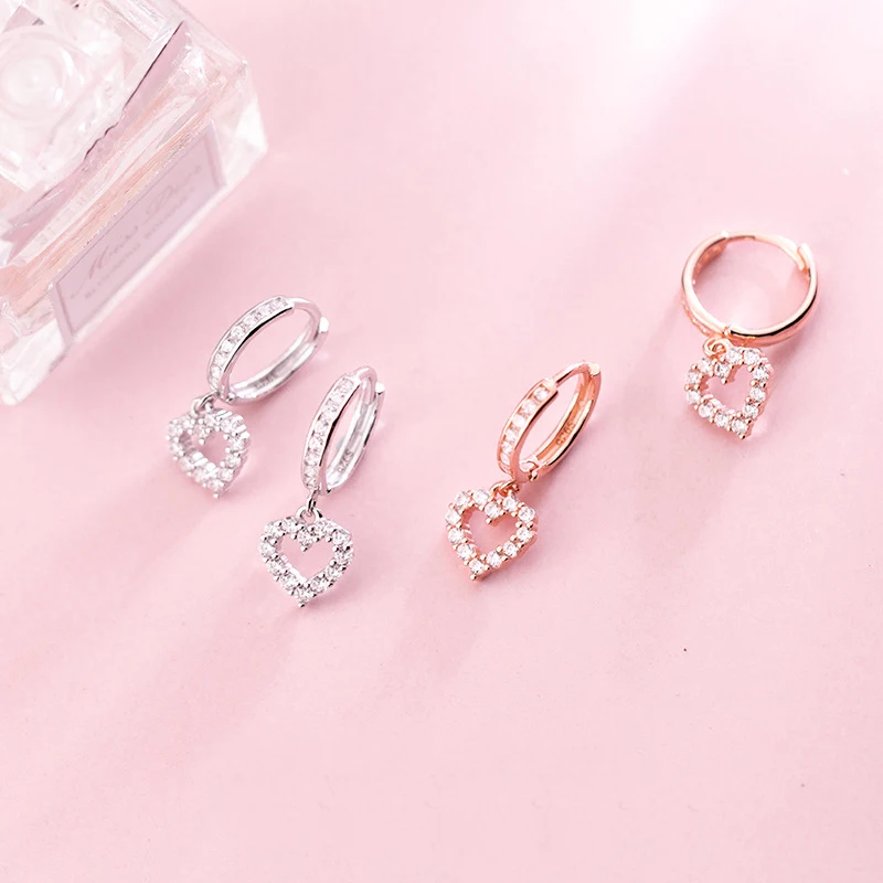 Серьги-подвески MloveAcc из натуральной 925 пробы и серебра с надписью Be My Valentine Heart