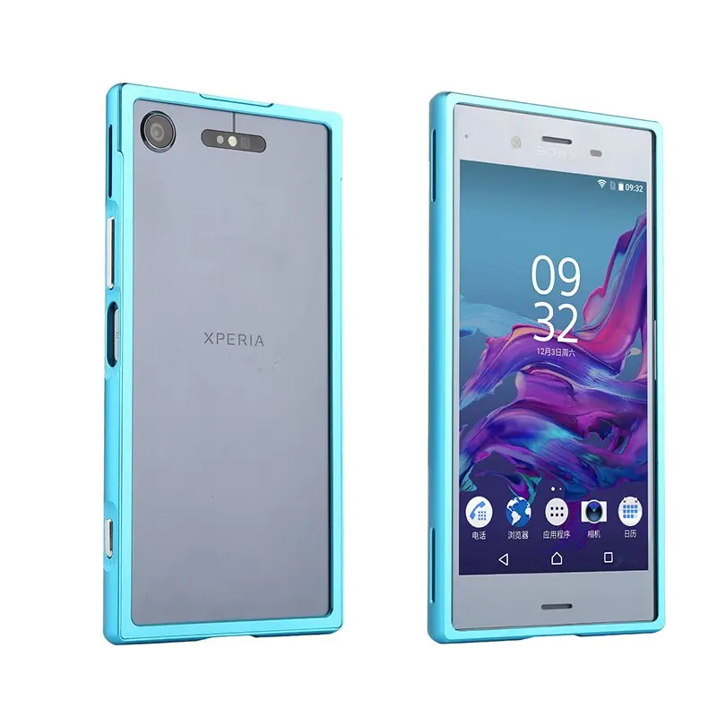 Небесно-голубой Металлический чехол для sony Xperia XZ1, бампер, противоударный, алюминиевая рамка, 2 в 1, ультра тонкий чехол для sony XZ1, чехол - Цвет: Небесно-голубой