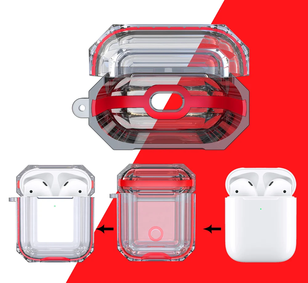 IQD для Apple AirPods чехол для зарядки 2nd Gen 1st прозрачный жесткий ТПУ Бампер защитный чехол кожа Прозрачный ударопрочный мягкий пластик