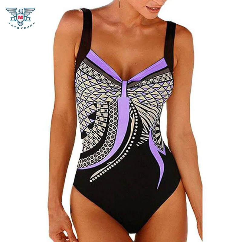 Женский купальный костюм с винтажным принтом Maillot De Bain подкладкой 2019|Комбинезоны|