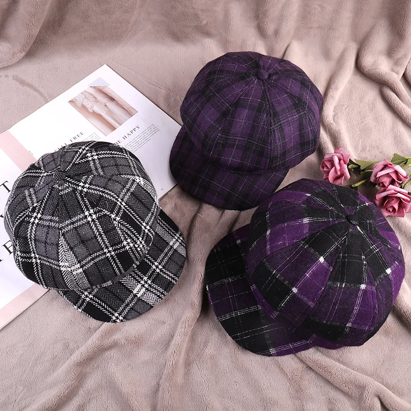 British painter cap grid Japanese literary newsboy restoring ancient ways is han edition joker octagonal |
