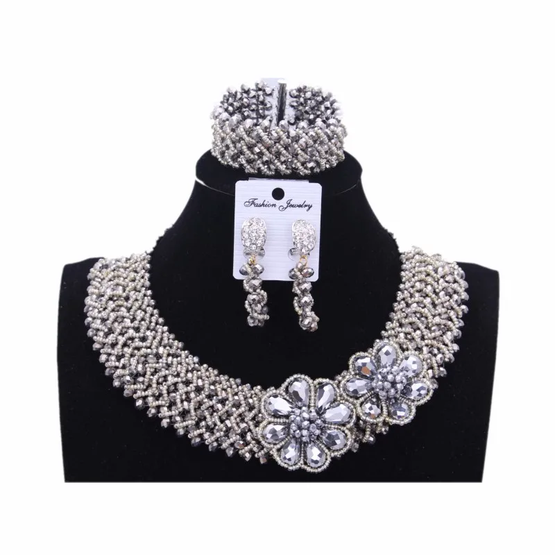 Женский ювелирный комплект из колье и серёг с синим кристаллом|fashion necklace set|necklace