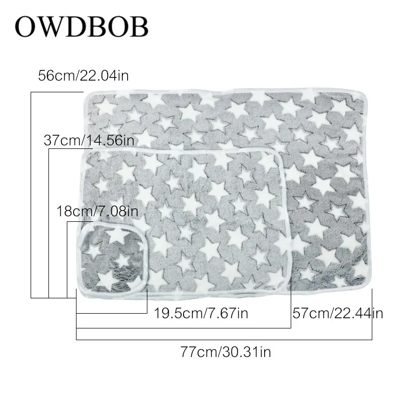 OWDBOB, одеяло для домашних животных, коврик для кровати собаки, мягкий фланелевый флис, принт со звездой, теплый спальный чехол для домашних животных, коврик, подушка для маленьких средних собак, кошек