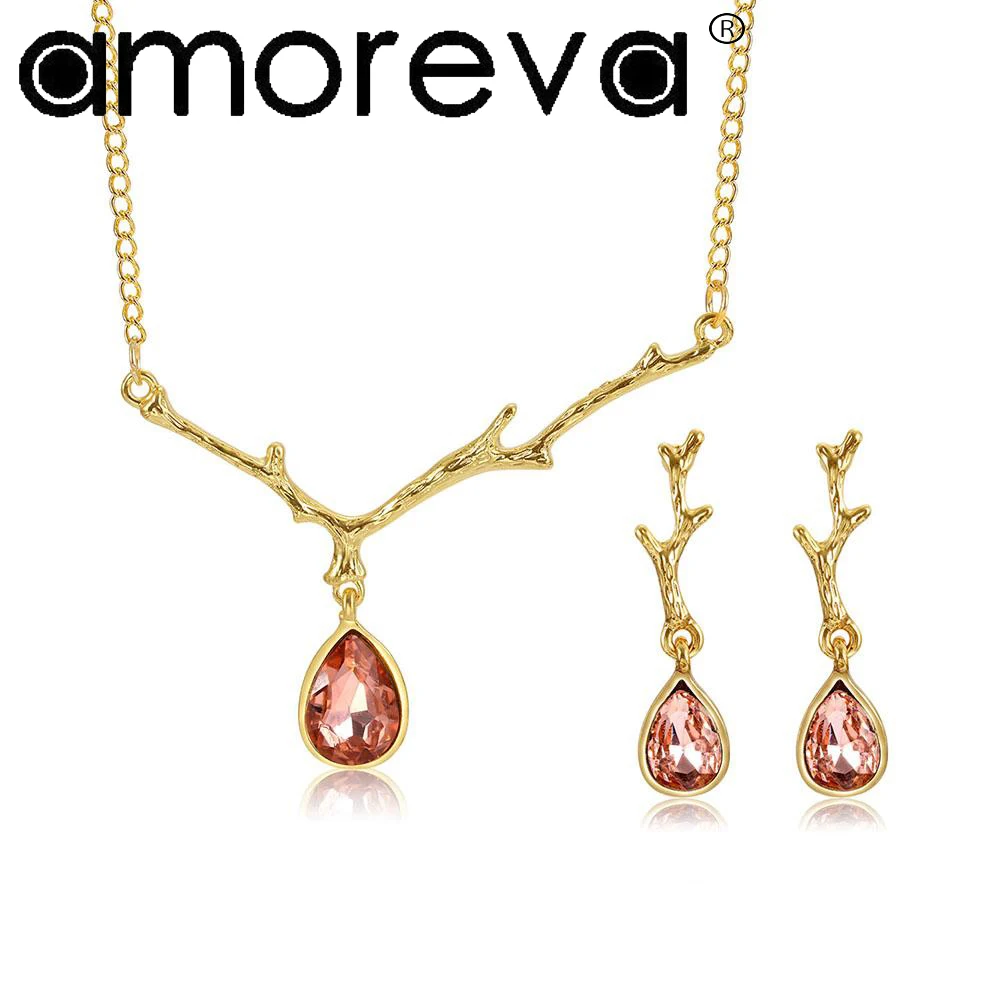 Набор серег для Sika с рогом оленя красный имитация кристалла золотой цвет модный