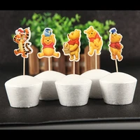 cupcake toppers picks 24pcs winnie the pooh birthday decorations kids birthday party baby shower cake decor supplies