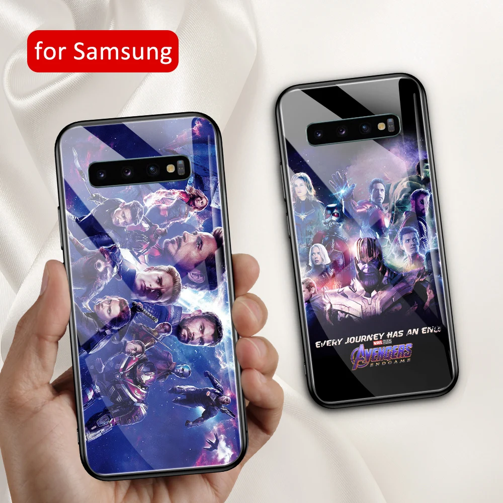 Стеклянный чехол для Samsung s20 Plus стеклянная задняя крышка S8 Marvel avenger samsung Galaxy S9 S10 plus