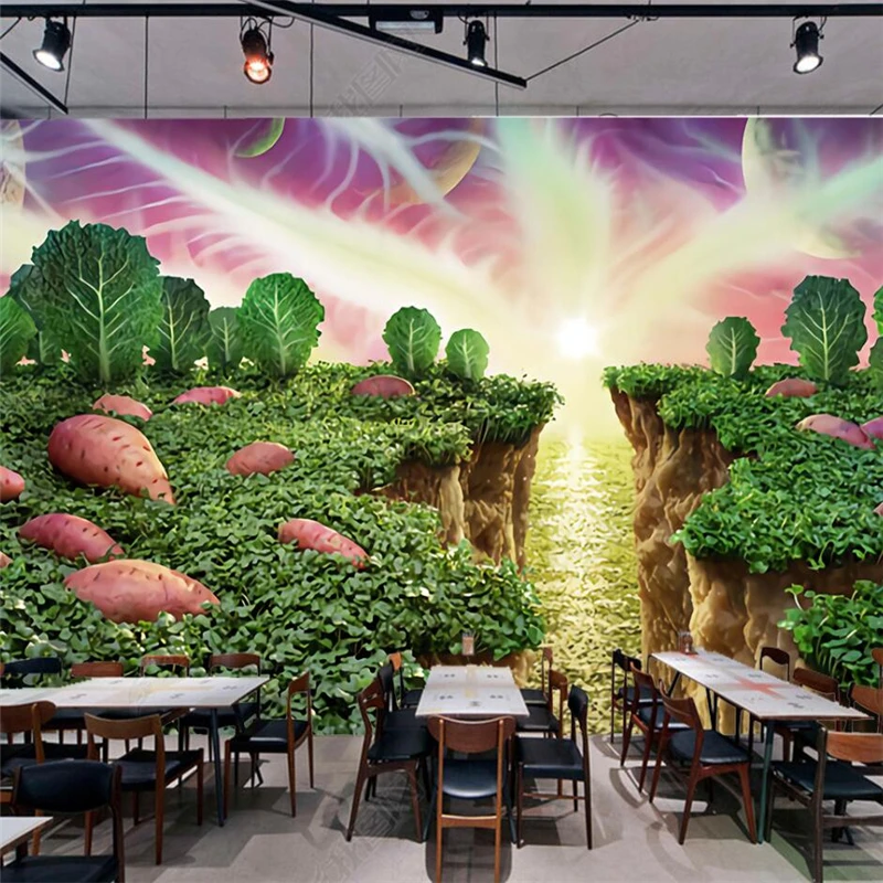 Обои для ресторана супермаркета wellyu с ручной росписью сладкий картофель овощи