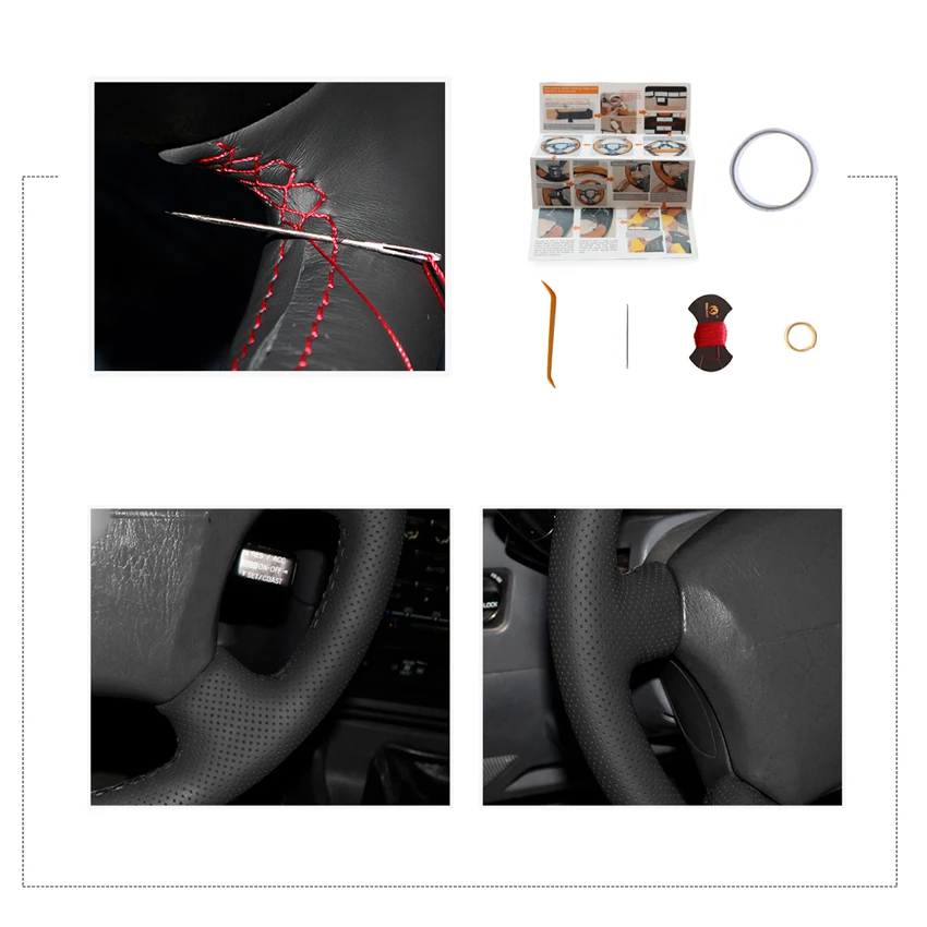 MEWANT черный чехол на руль из искусственной кожи для Toyota Land Cruiser Prado 120 2004-2009 Land Cruiser 1995-2007 Tacoma