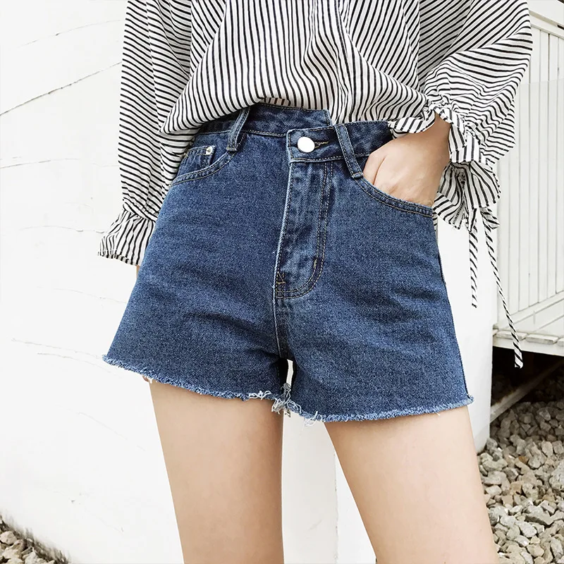 Новые женские модные джинсовые шорты джинсы с завышенной талией ковбойские