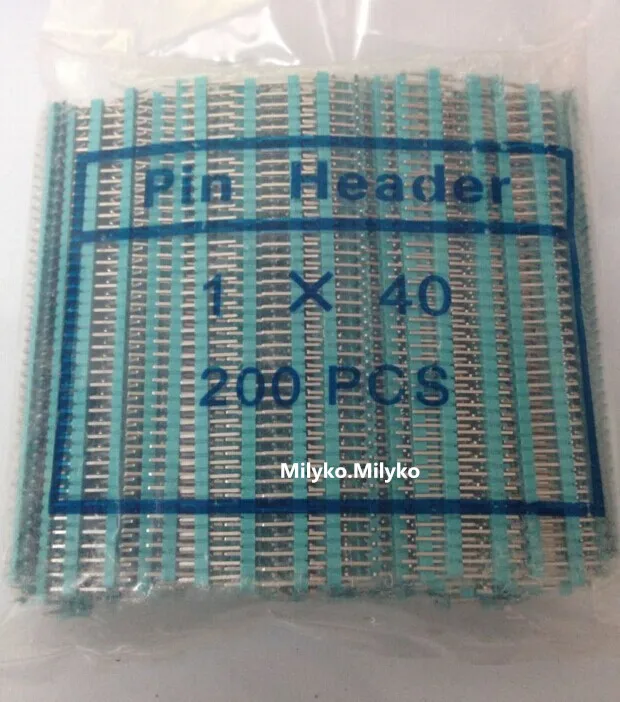 

FREE SHIPPING 200pcs/lot 2.54mm Blue Single Row Male 1X40 Pin Header Strip Gold-plated