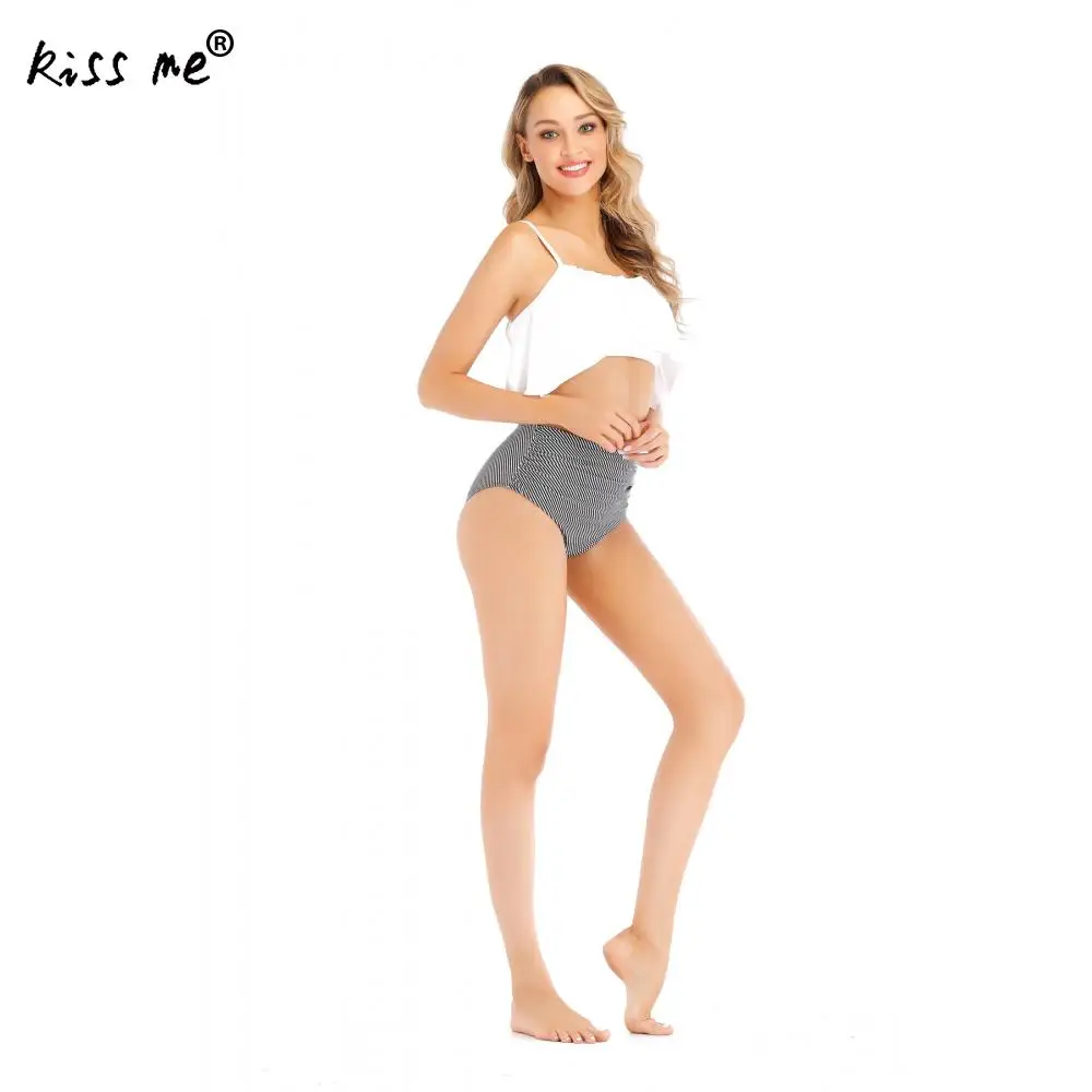 Женский купальник сексуальный танкини милый белый однотонный с бантом Пляжное