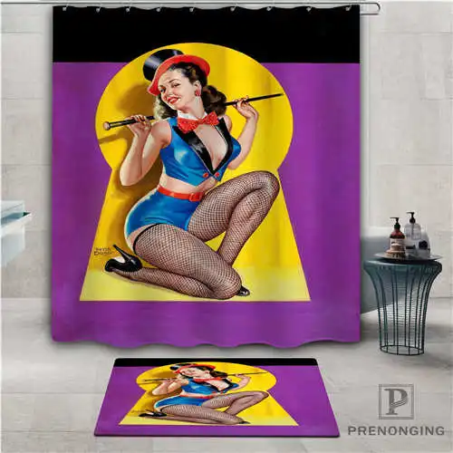 На заказ pin up (1) водонепроницаемый занавеска для душа коврик дома ванной комнаты