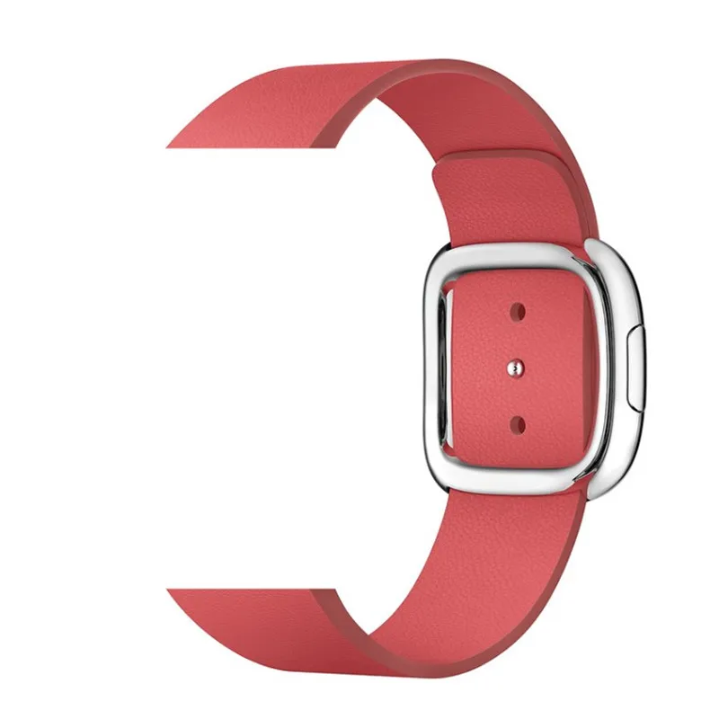 Современная Пряжка, ремешок из натуральной кожи для Apple Watch, ремешок, 4 браслета, сменный ремешок для iWatch, серия 3, 2, 1, 38 мм/40 мм/42 мм/44 м