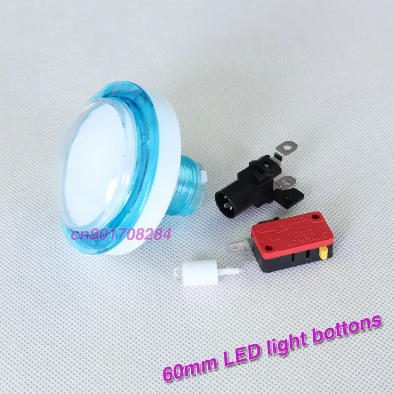 5 шт./лот 60 мм Светодиодная подсветильник ка кнопки + микропереключатели для