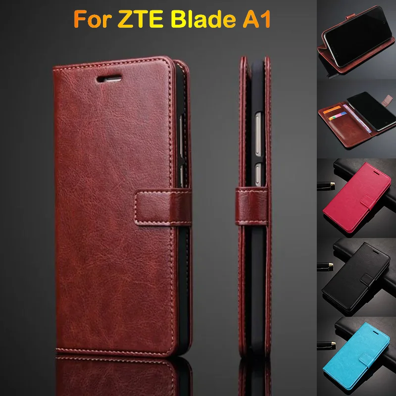 Высокое качество кожаный бумажник чехол для телефона zte лезвие A1 флип Роскошный