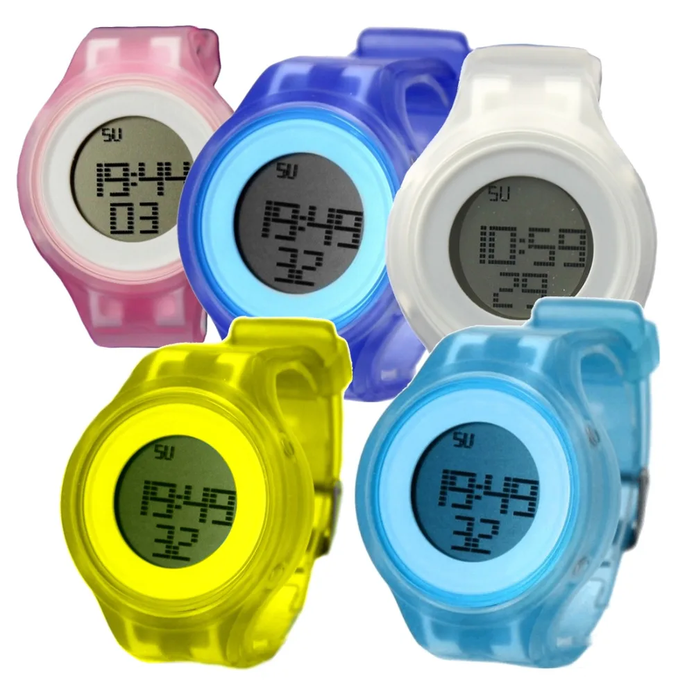 

Wholesales 6pcs. /Lots Multiple Colors DW363 Date Alarm BackLight Silicone Band Unisex Sport Fashion gift Digital Watch