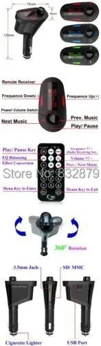 В Продаже! красный Цвет 2014 Новый Зеленый Комплект Передатчик Автомобильный