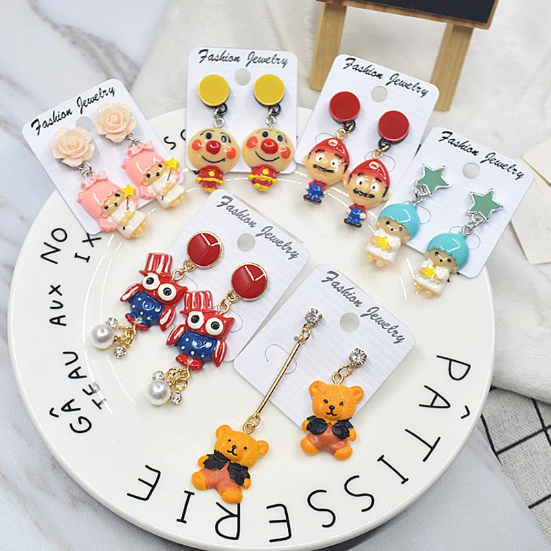 Милые стильные серьги для женщин женские Супер милые капли с мультяшным