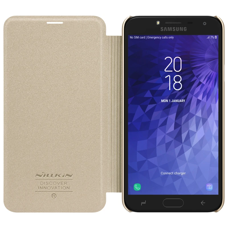 Кожаный чехол NILLKIN для Samsung Galaxy J4 деловая задняя крышка флип-чехол телефона