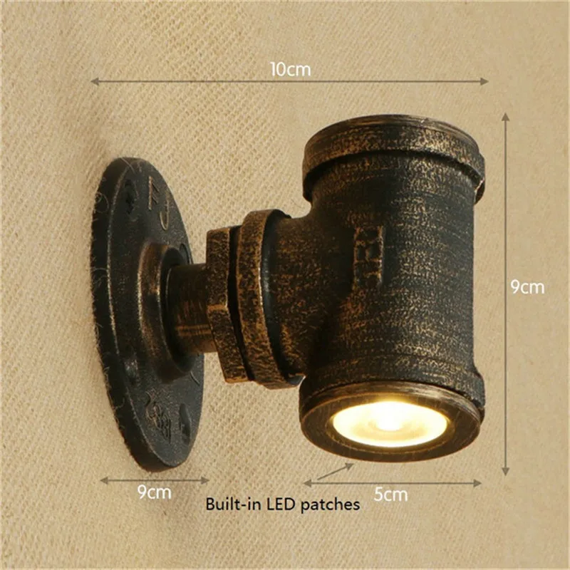 Loft Style Iron Water Pipe Lamp LED Wall Sconce Double Head Industrial Vintage Light Fixtures Home Lighting Lampara Pared | Освещение